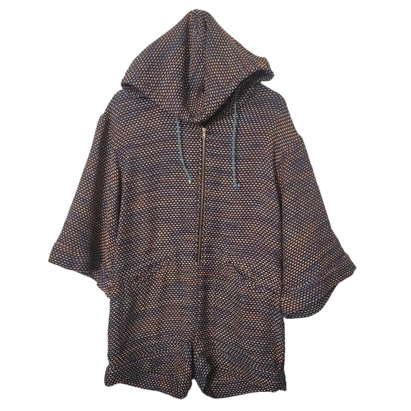 Warm Black Multi Rainbow Hooded Playa Romper - Picture 2 of 12